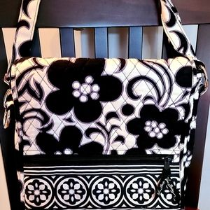 Vera Bradley Black and White Mail Bag Cross Body